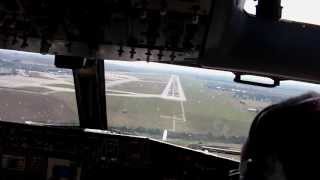 Panenský Týnec B737 cockpit landing  low pass [upl. by Dyrrej]