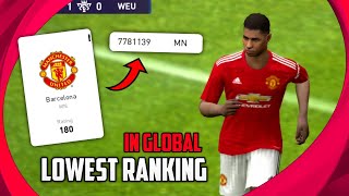 Worlds Lowest Ranking Player 🔥 Last Ranking Player In Pes 2021 Mobile [upl. by Aliek]