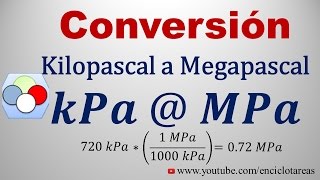 Convertir de kilopascal a megapascal kPa a MPa [upl. by Sammie]