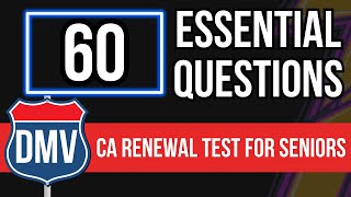 California DMV Written Renewal Test for Seniors 2024 60 Essential Questions [upl. by Junieta]