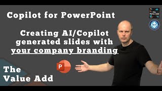 Copilot for PowerPoint Creating AICopilot generated slides in your company branding [upl. by Elraet]