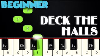 Deck The Halls  BEGINNER PIANO TUTORIAL  SHEET MUSIC by Betacustic [upl. by Drarig]