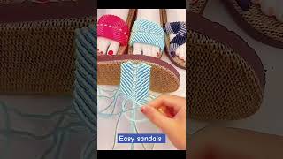 💯💯💯 weaving easy sandals  sandalet yapımı diy shorts short shortvideo [upl. by Airad]