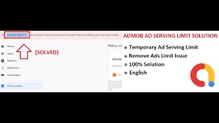 How to remove Admob ad limit issue 2023 SOLVED ENGLISH [upl. by Palmira]