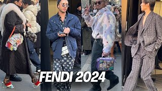 FENDI MENSWEAR FALLWINTER 2024  ITALIAN STREET STYLE IN MILAN FASHION WEEK [upl. by Meehahs523]