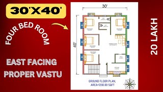 30X40 Three Bed Room East Facing House Plan East Facing vastu House Planmahatohomedesigns [upl. by Aihsa]