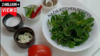 Pudine Chatni Recipe Pudina Chutney Recipe Mint ChutneyHari ChatniPudine Ki Chutney For Ramzan [upl. by Williamsen695]