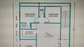 33 by 33 east face 2bhk house plan map naksha design [upl. by Nyladnewg114]