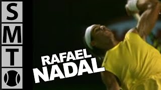 Rafael Nadal  Slow Motion Topspin Serve Closeup [upl. by Analad]