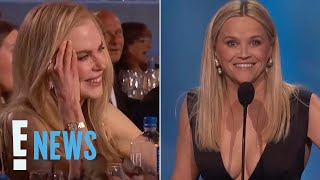 See Reese Witherspoons HILARIOUS Nicole Kidman Impression  E News [upl. by Kaufman]