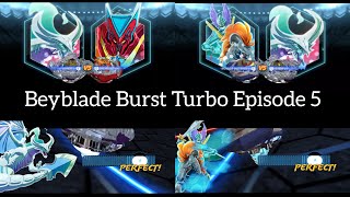 Beyblade Burst Turbo Episode 5  Turbo Match Valtryek vs Luinor  Beyblade Burst App [upl. by Aihtnys82]