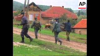 KOSOVO ETHNIC ALBANIANS FLEE VILLAGES IN DRENICA AREA [upl. by Notxed225]