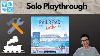 A classic Railroad Ink Deep Blue Edition Solo Playthrough [upl. by Aryamoy]