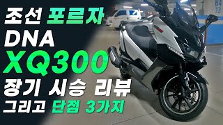 조선의 포르자 DNA모터스 빅스쿠터 XQ300 장기 시승기 리뷰  디자인  주행  ABS  단점  장점  거치대 마운트 [upl. by Alimaj]