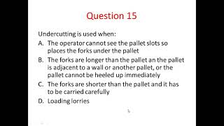 Forklift Theory Test Questions Bank 2 [upl. by Vikki411]