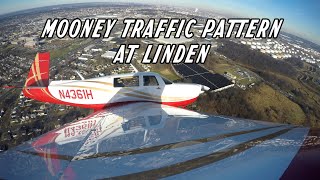 Traffic Pattern at Linden in Mooney M20J multiangle in real time [upl. by Grefe505]