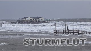 Sturmflut an der Nordsee in Sankt Peter Ording [upl. by Cornwell934]