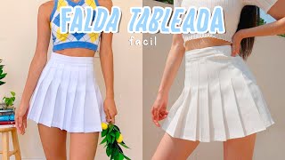 Como hacer una FALDA TABLEADAPLISADA Tennis skirt facil para principiantes  Tutoriales Belen [upl. by Guildroy181]