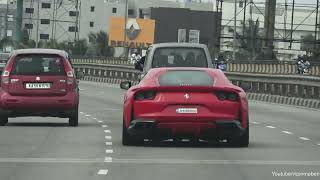 Straight Piped Ferrari 812 SuperFast on Highway  Amazing V12 SOUNDS [upl. by Enahs]