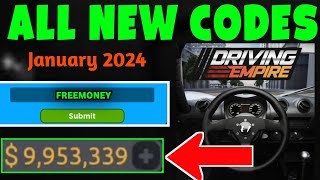 New Driving Empire Codes In January 2024  Codes For Roblox Driving Empire  Driving Empire [upl. by Adia]