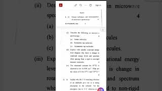 MSc Chemistry Spectroscopy 2 Previous year paper CBLU KUKMDU Shorts [upl. by Atiana]