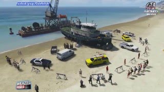 WEAZEL NEWS  mulher morta no motel perigo dos raios e navio pesqueiro colide pedras  Gta v [upl. by Orrocos57]