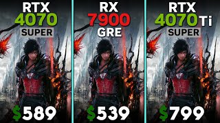 RTX 4070 Super vs RX 7900 GRE vs RTX 4070 Ti Super  Ryzen 5 7600  Tested in 15 games [upl. by Euqinommod]