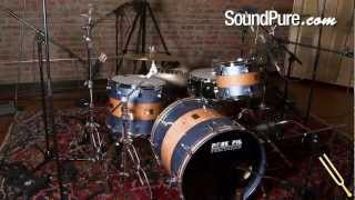 Pork Pie Percussion 3 Piece Drum Kit  Curly Maple Pocaro Blue [upl. by Papst166]