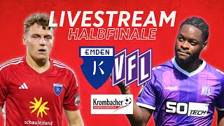 Exklusiv im LIVESTREAM Kickers Emden vs VfL Osnabrück  Krombacher Niedersachsenpokal Halbfinale [upl. by Ahsinyt541]