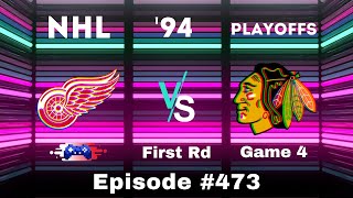 NHL 94 Gameplay — Red Wings vs Blackhawks  Episode 473 [upl. by Atilrahc]