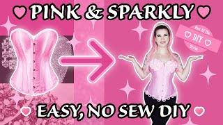 Easy NO SEW Corset DIYPlain to PRETTY and GIRLY DIY [upl. by Marka235]