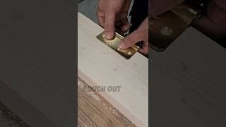 Using a simple trimmer  Digging the hinge groove woodworking shorts [upl. by Alliehs]