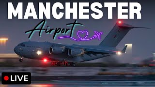 🔴 LIVE 4K Manchester Airport  C17 Arrival 🛬 [upl. by Lomaj769]