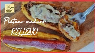 CANOAS DE PLÁTANO  PLÁTANO MADURO RELLENO  RECETAS COLOMBIANAS [upl. by Dibru]