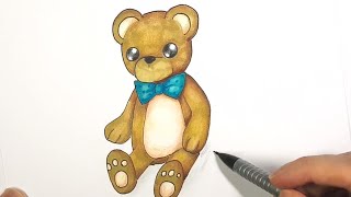 Wie zeichnet man einen Teddybär  Schritt für Schritt [upl. by Oiciruam]