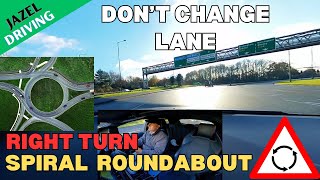 Navigating spiral roundabouts uk  Right Turn  don’t change lane [upl. by Millian]