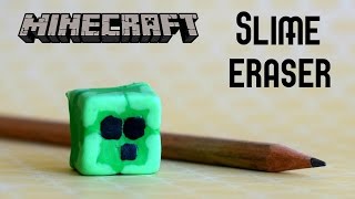 DIY Minecraft Slime Eraser  How to use eraser clay to make a Minecraft Slime Block [upl. by Anilatac274]