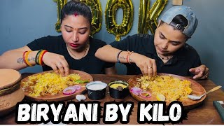 Eating Hyderabadi Veg amp Paneer Dum Biryani By Kilo  ​⁠YashalsMukbang [upl. by Eelrebma]