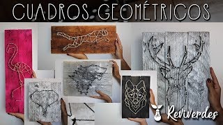 CÓMO HACER CUADRO DECORATIVO DE MADERA  STRING ART  Reviverdes [upl. by Ydnys195]