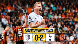 AFC BOURNEMOUTH 02 TOTTENHAM HOTSPUR  PREMIER LEAGUE EXTENDED HIGHLIGHTS [upl. by Chryste]