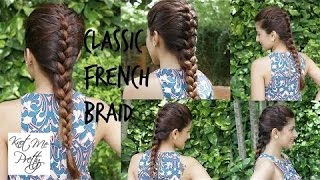 How To French Braid Your Own Hair  Hairstyles For Medium to Long Hair [upl. by Kalb]