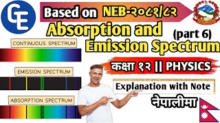 Emission and Absorption Spectra  Spectrum in Nepali Class 12 Physics  NEB [upl. by Wolgast216]