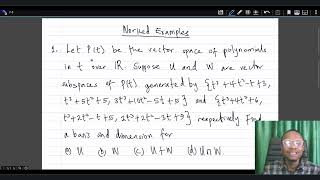 How to find bases and dimensions of the sum and intersection of two subspaces  Linear Algebra [upl. by Swec214]