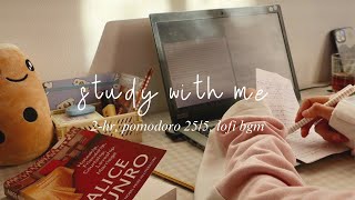 2hour STUDY WITH ME  pomodoro 255 lofi music deep focus [upl. by Reidid]