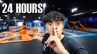 24 HOUR OVERNIGHT CHALLENGE in TRAMPOLINE PARK [upl. by Landan]