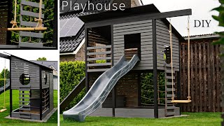 Spielhaus selber bauenPlayhouse DIYSpielturmSpielplatz selber bauenKid´s Playground [upl. by Arel]