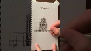 Gothic Cathedral Sketch shorts architecture sketch cathedral gothic drawing wells [upl. by Sharline]