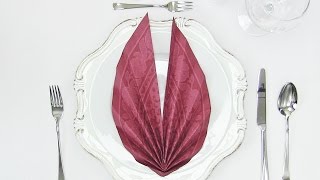 How to fold a napkin into a leaf EASY napkin folding instructions [upl. by Aihsile]