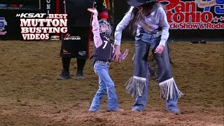 Strong Mutton Busting performers at the San Antonio Stock Show amp Rodeo [upl. by Cyrano19]