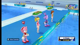 Mario amp Sonic at the London 2012 Olympic Games  Synchronised Swimming Amy Peach Blaze amp Daisy [upl. by Ycart]